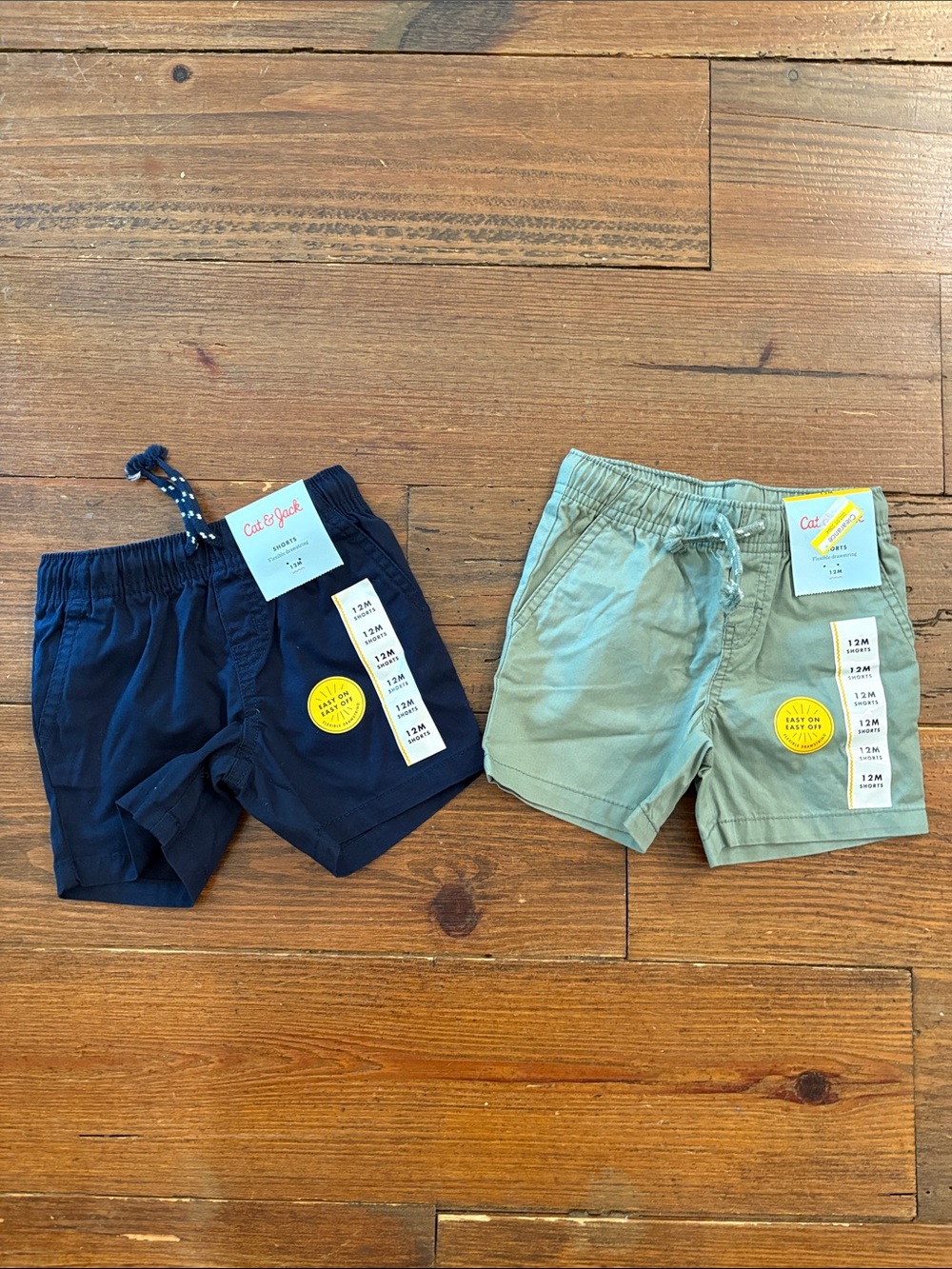 Cat & Jack Boys' Pull-On Shorts Set - Navy and Olive Green